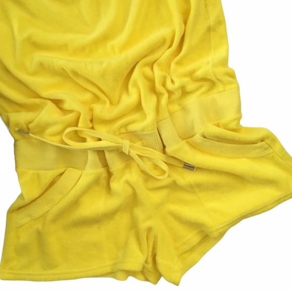 HTF: new Juicy Couture ♚ Terry Puff Sleeve Hoodie Romper ♚ Abby Bright Yellow XL - Picture 12 of 16